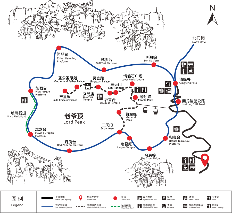 天界山游览区路线