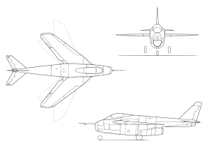 X-5飞机三面图