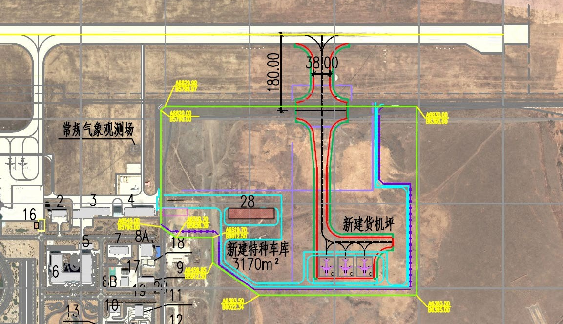 乌兰察布集宁机场飞行区改扩建一期工程平面示意图