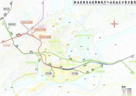 京港高速铁路引入安庆地区示意图