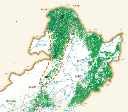 大兴安岭山脉示意图