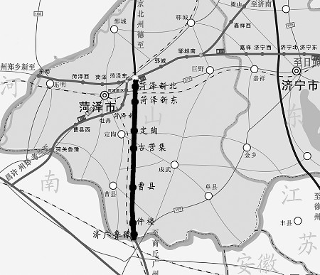 济广高速公路菏泽—曹县段路线图