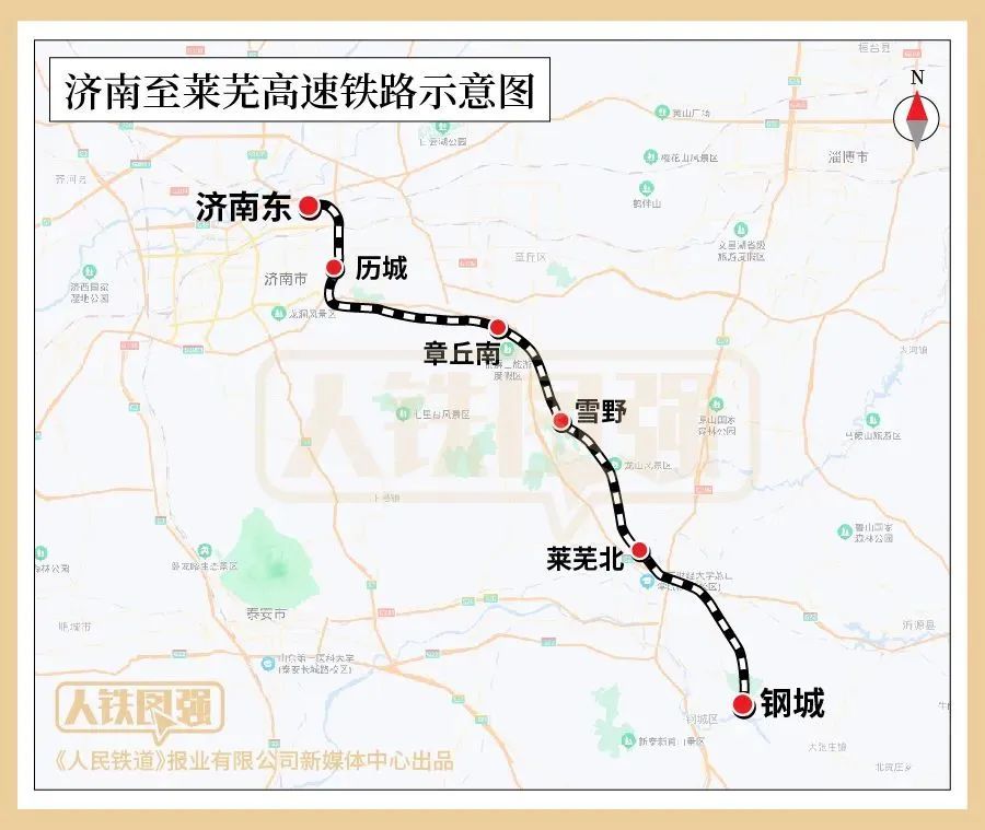 济莱高速铁路线路走向示意图