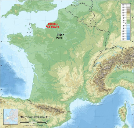 勒阿弗尔在法国的位置