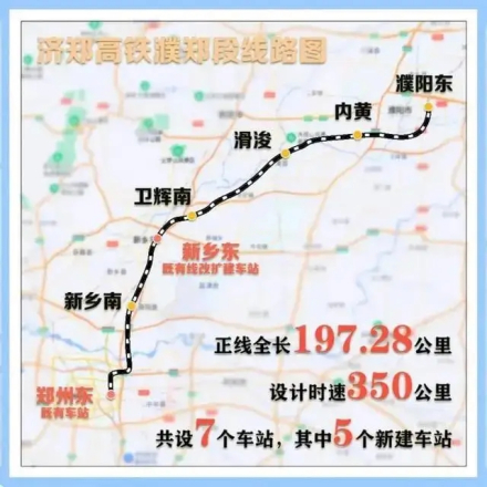 济郑高速铁路示意图