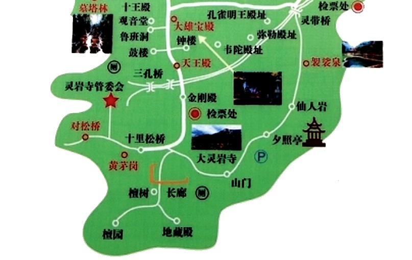 灵岩寺景点分布图