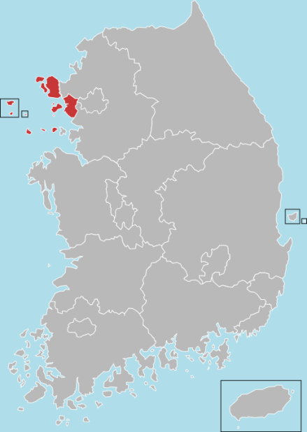 仁川位于韩国的位置