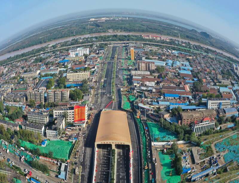 济南黄河济泺路隧道全景图