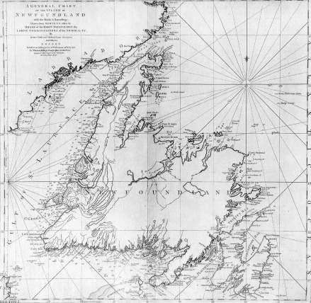 库克绘制的纽芬兰地图 1775年