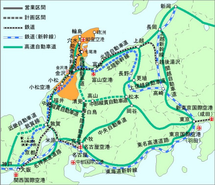 石川县主要运输路线图 