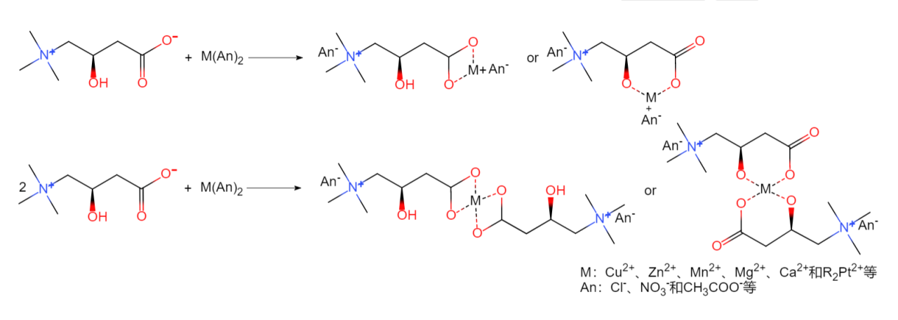 L-肉碱形成的螯合物盐结构