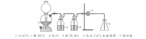 二氧化碳的制备、净化、干燥与收集装置示意图