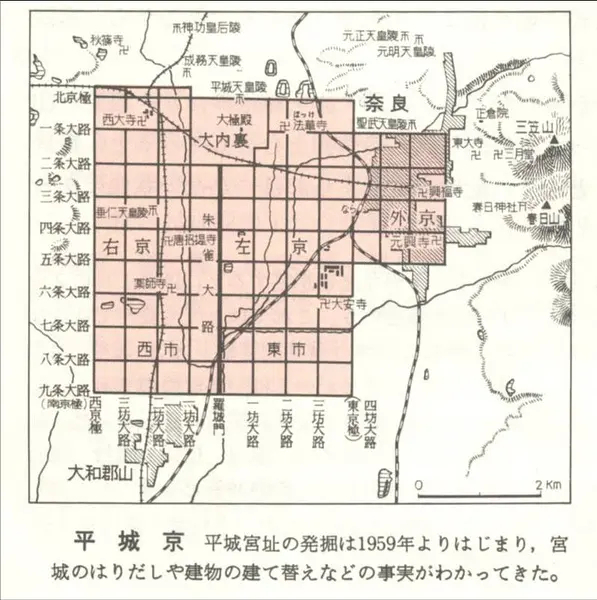 平城京图，仿照唐长安城修建